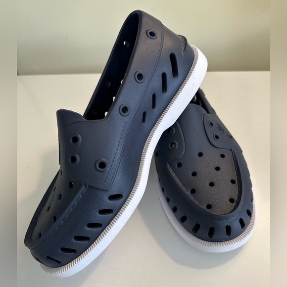 New SPERRY Top Sider Float Shoes Boating Navy Blue White Slip-Ons Nautical NWT - Picture 2 of 13